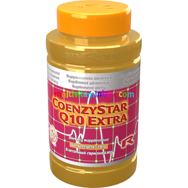 Coenzystar Q10 Extra 60 db lágyzselatin kapszula - Q10-koenzim, L-karnitin és E-vitamin - StarLife