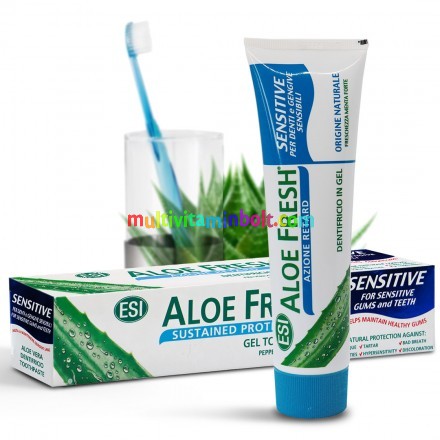 Aloe Fresh® Sensitive FOGKRÉM – Fluoridmentes fogkrémgél, parabén, SLS, SLES, titán-dioxid és mesterséges színezék nélkül, érzékeny fogakra és fogínyre - Natur tanya