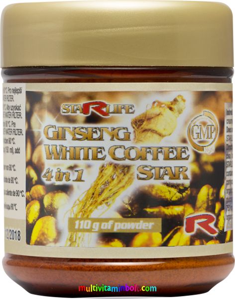 Ginseng White Coffee Star 4 in 1, Instant Kávé 110 g, ginzenggel nagyon finom - Starlife 