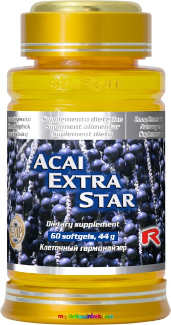 Acai Extra Star 60 db lágyzselatin kapszula Acai gyümölccsel - StarLife