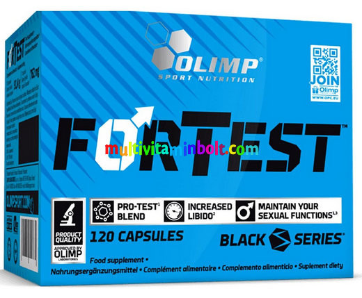 ForTest 120 db kapszula, libidó növelő hatású, Maca, görögszéna mag, sáfrány, kínai magnólia-szőlő, cink - Olimp Sport Nutrition