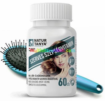 Szerves Szépségvitamin 60 db kapszula, vegán, 19 féle bioaktív összetevő a haj, a bőr és körmök egészségére, szilícium, biotin - Natur Tanya
