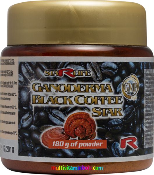Ganoderma Black Coffee Star, Instant Arabica Kávé gyógygombával, 180 g - Starlife 