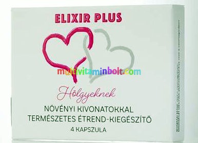 Elixír Plus 4 db kapszula, női, vágyfokozó hatású, 2 alkalomra, Hölgyeknek