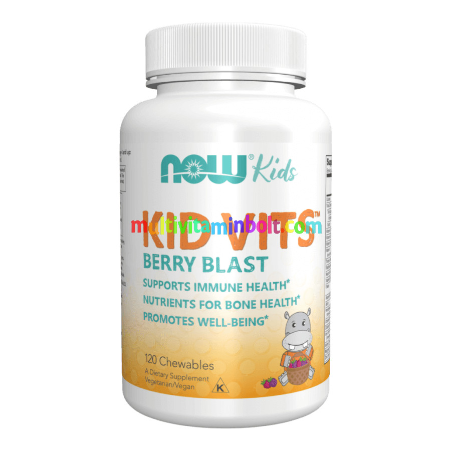 Kid Vits Berry Blast - 120 rágótabletta - NOW Foods